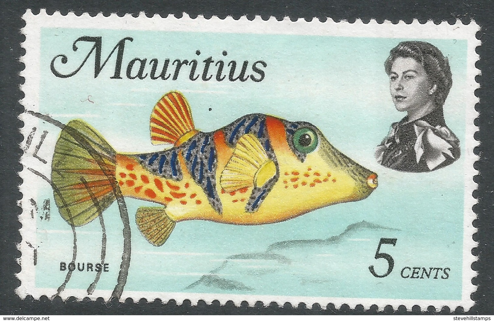 Mauritius. 1969 Sealife. 5c Used. SG 385 - Mauricio (1968-...)