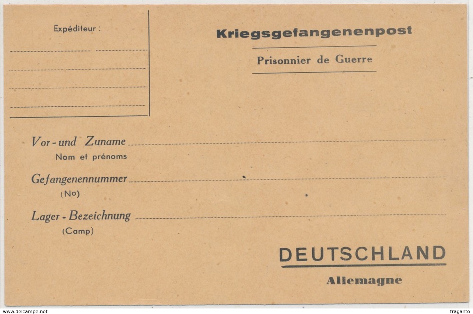 Carte Lettre Kriegsgefangenenpost Prisonnier De Guerre Allemagne - Guerre De 1914-18