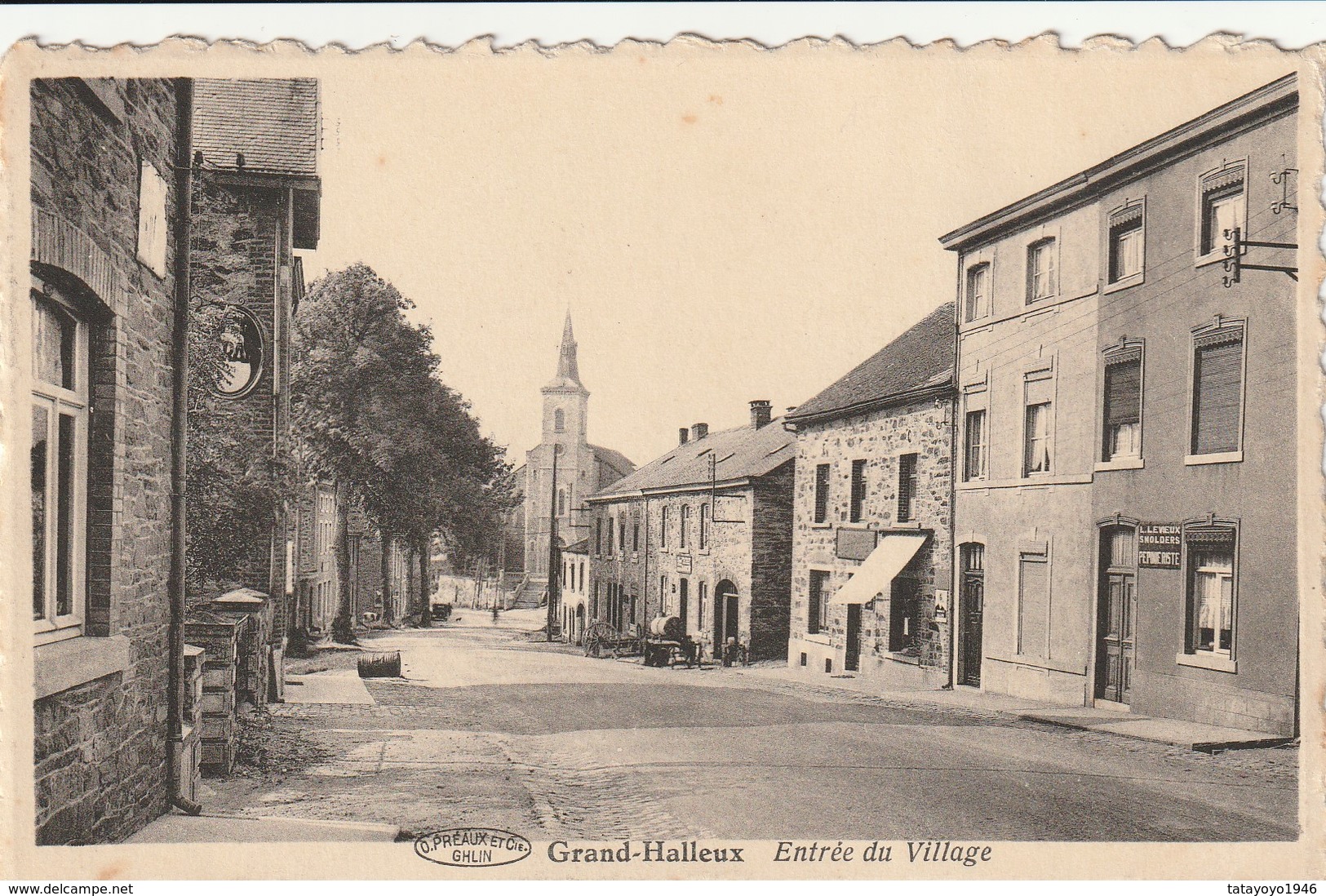 Grand-Halleux Entrée Du Village Carte Festonnée N'a Pas Circulé - Vielsalm