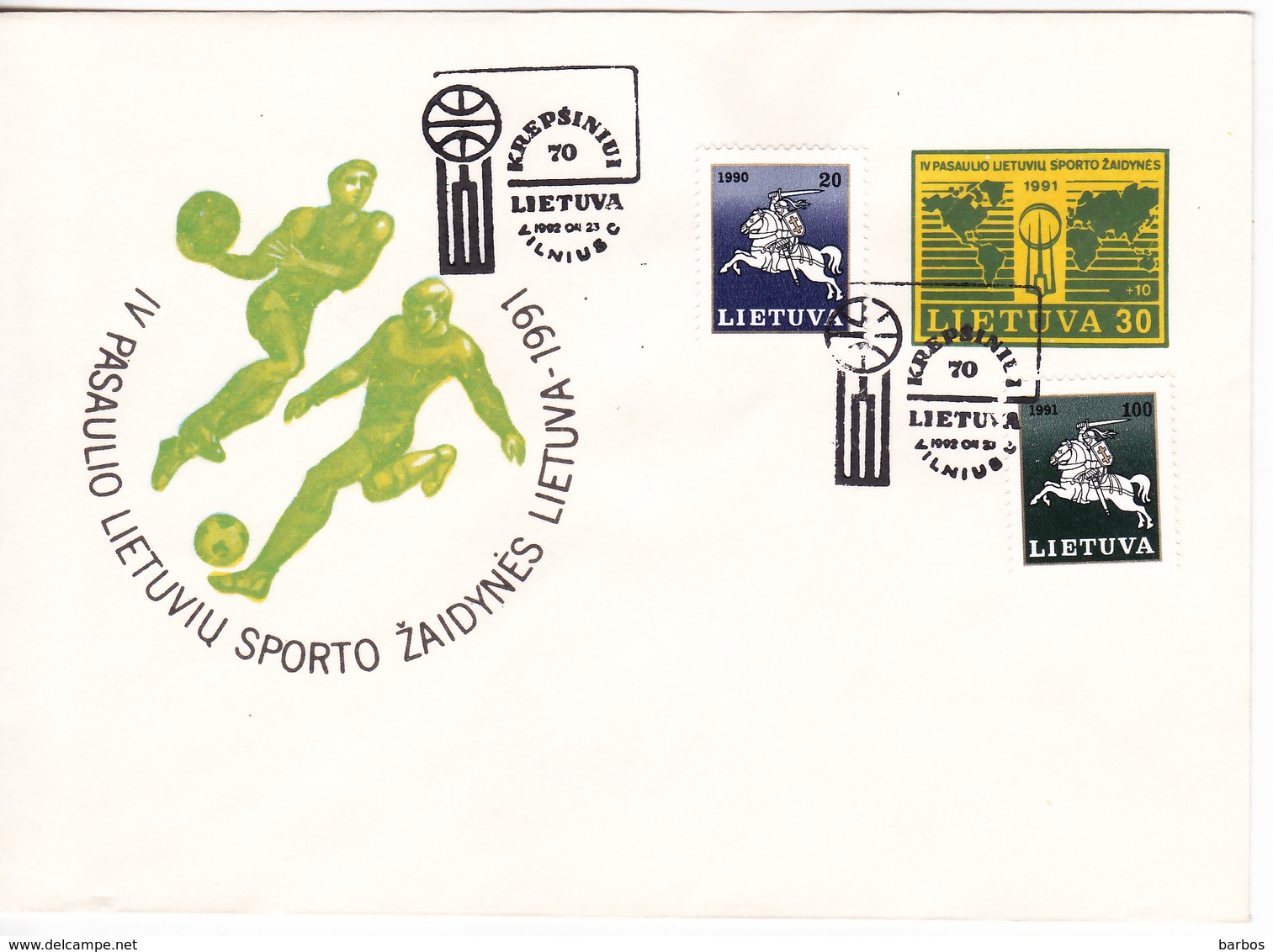 Lituanie   Lietuva 1991 , Sport , Special Cancell - Lithuania