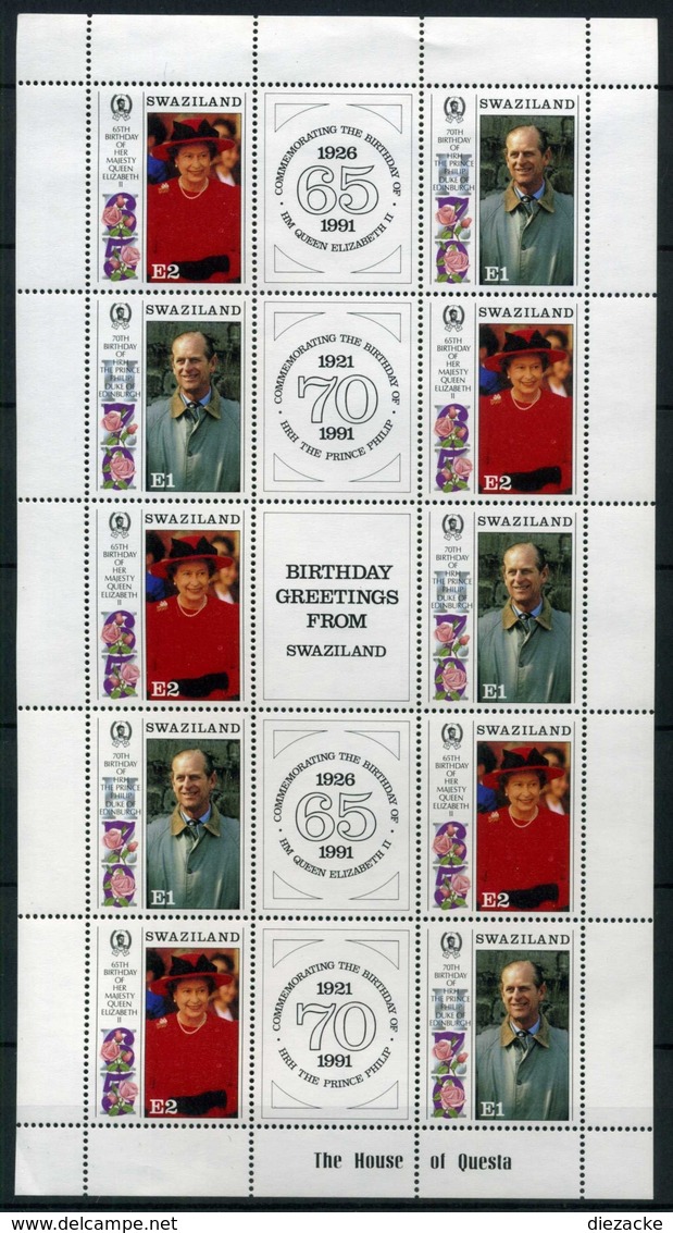 Swasiland KB MiNr. 592-93 Postfrisch MNH Königshäuser (GG73 - Swaziland (1968-...)