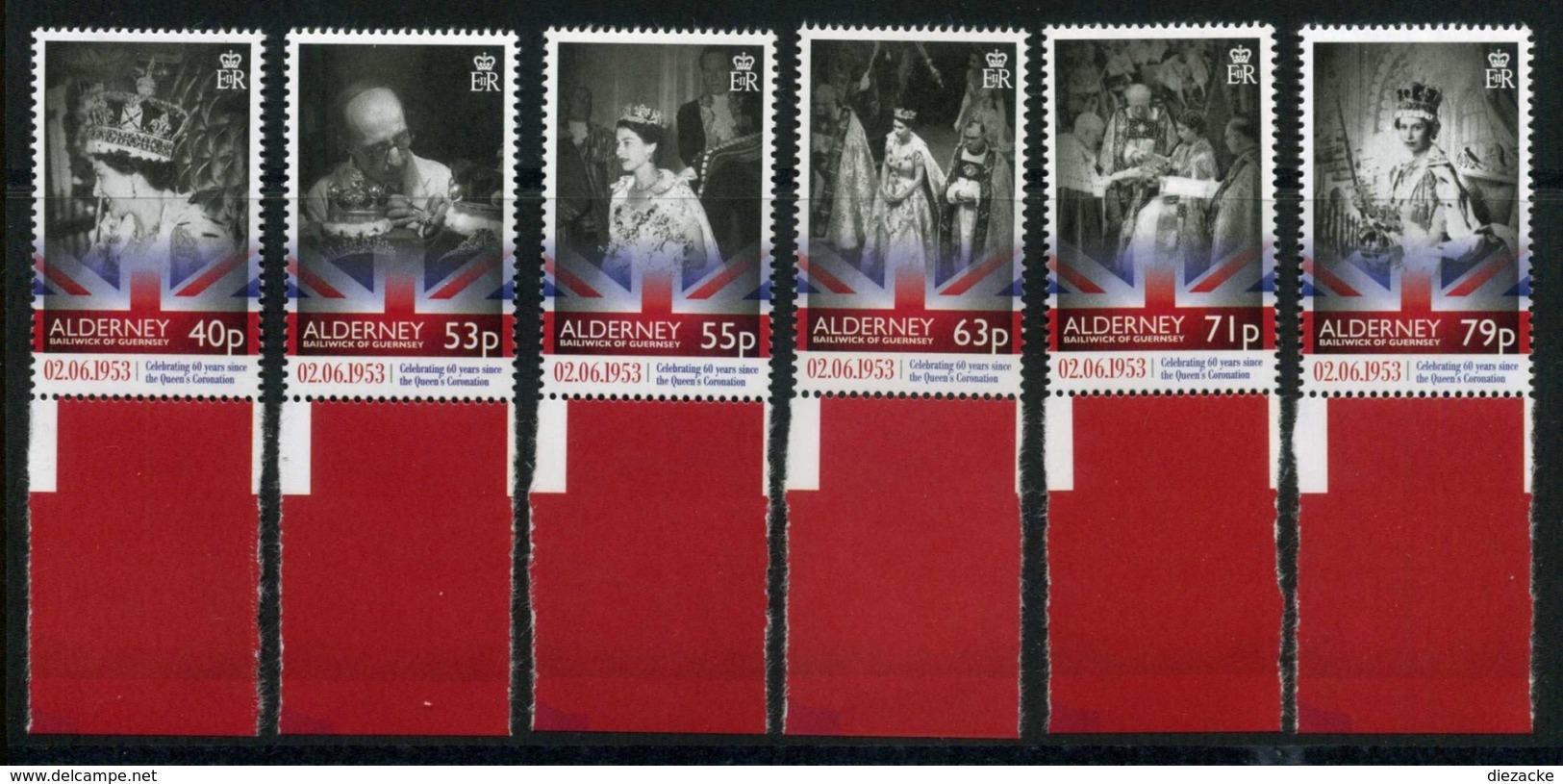 Alderney Unterrand MiNr. 471-76 Postfrisch MNH Königshäuser (J2067 - Alderney