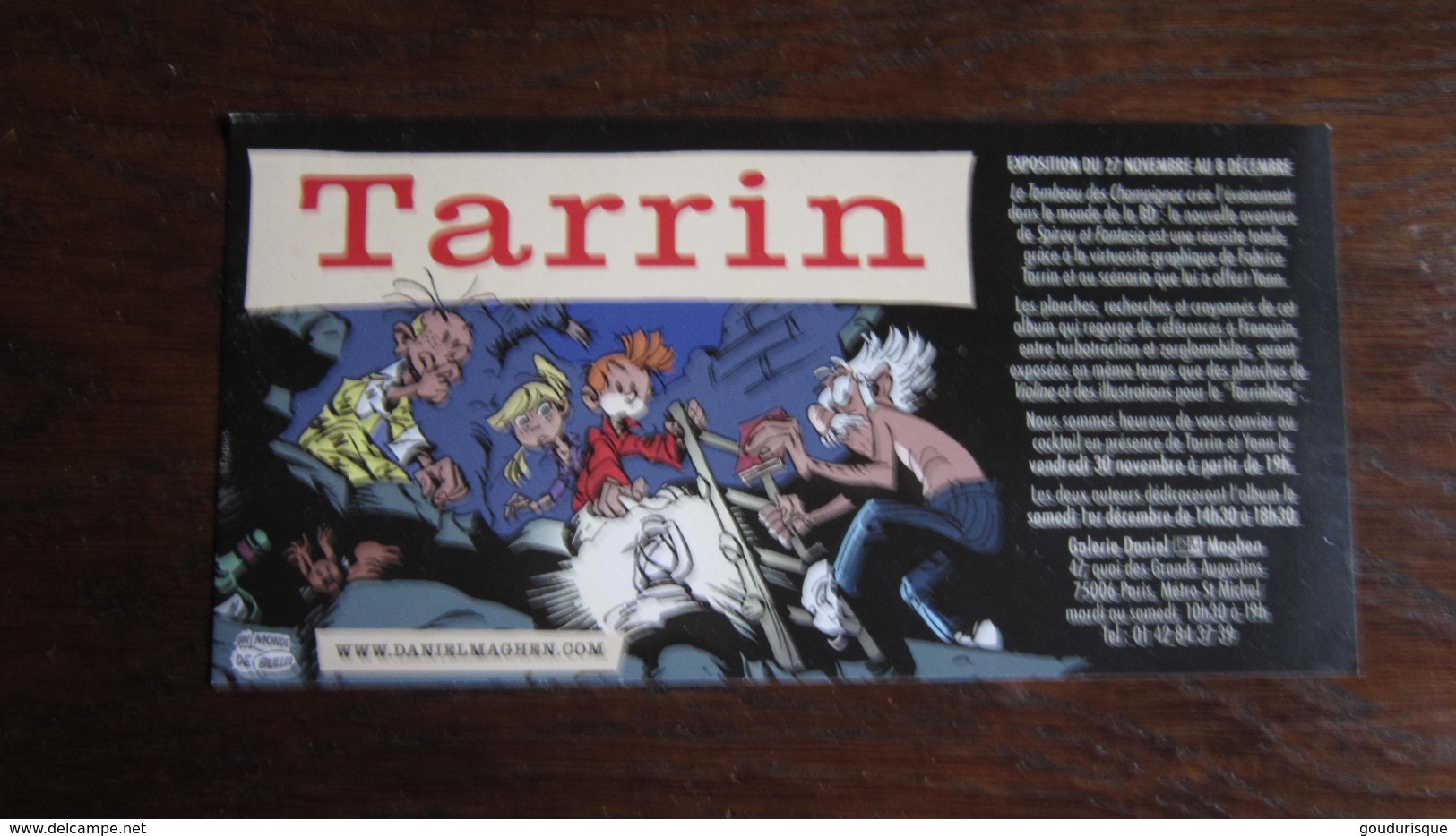 SPIROU  CARTE POUR L'EXPOSITION TARRIN A LA GALERIE MAGHEN   FRANQUIN - Spirou Et Fantasio