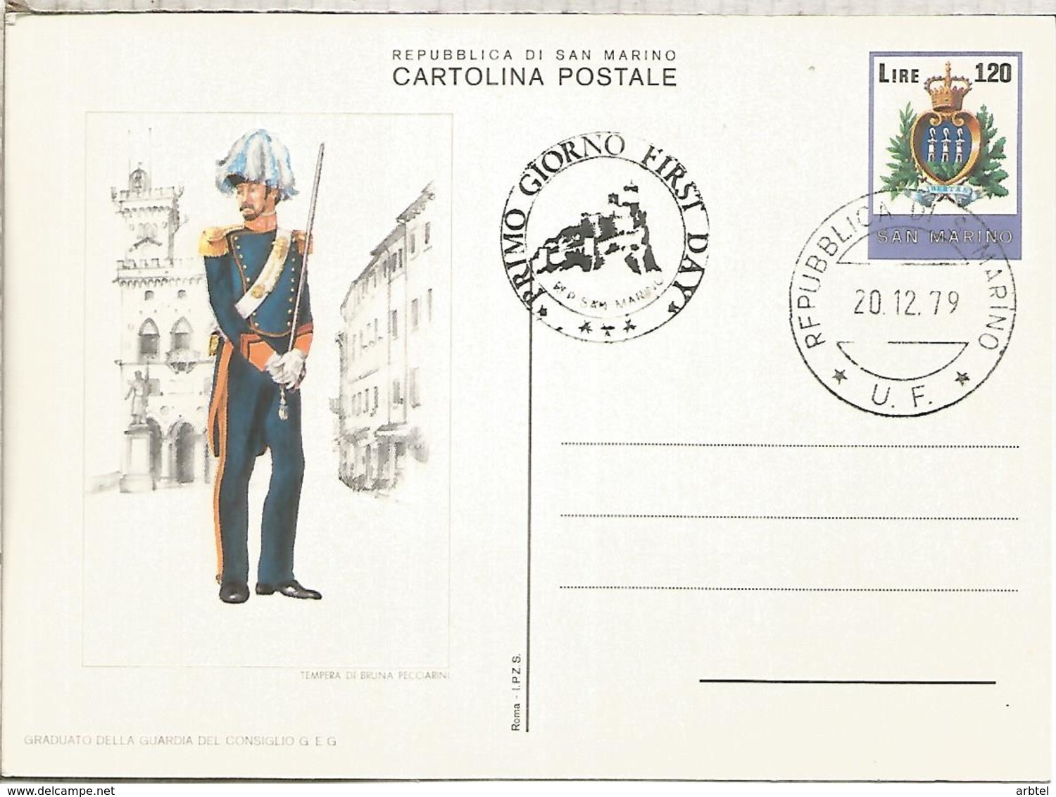 SAN MARINO ENTERO POSTAL UNIFORME GUARDIA DEL CONSIGLIO POLICIA POLICE - Policia – Guardia Civil