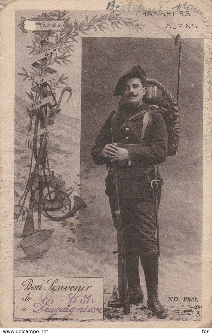 Militaria : Chasseurs - Alpins : Bon Souvenir De Draguignan - War 1914-18