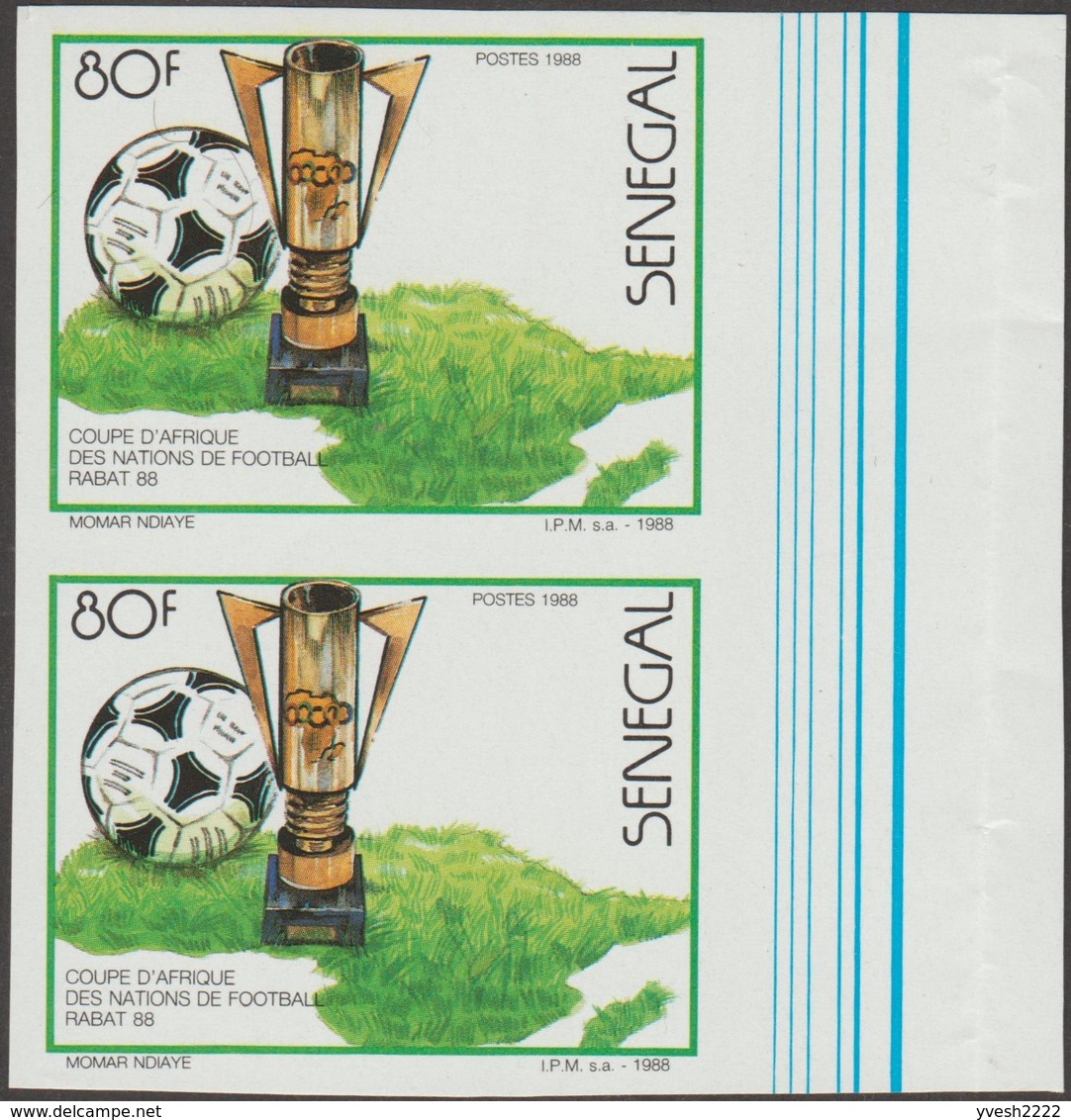 Sénégal 1988 Y&T 758 à 761. Coupe D'Afrique Des Nations De Football à Rabat. Non Dentelés, En Paires - Coupe D'Afrique Des Nations