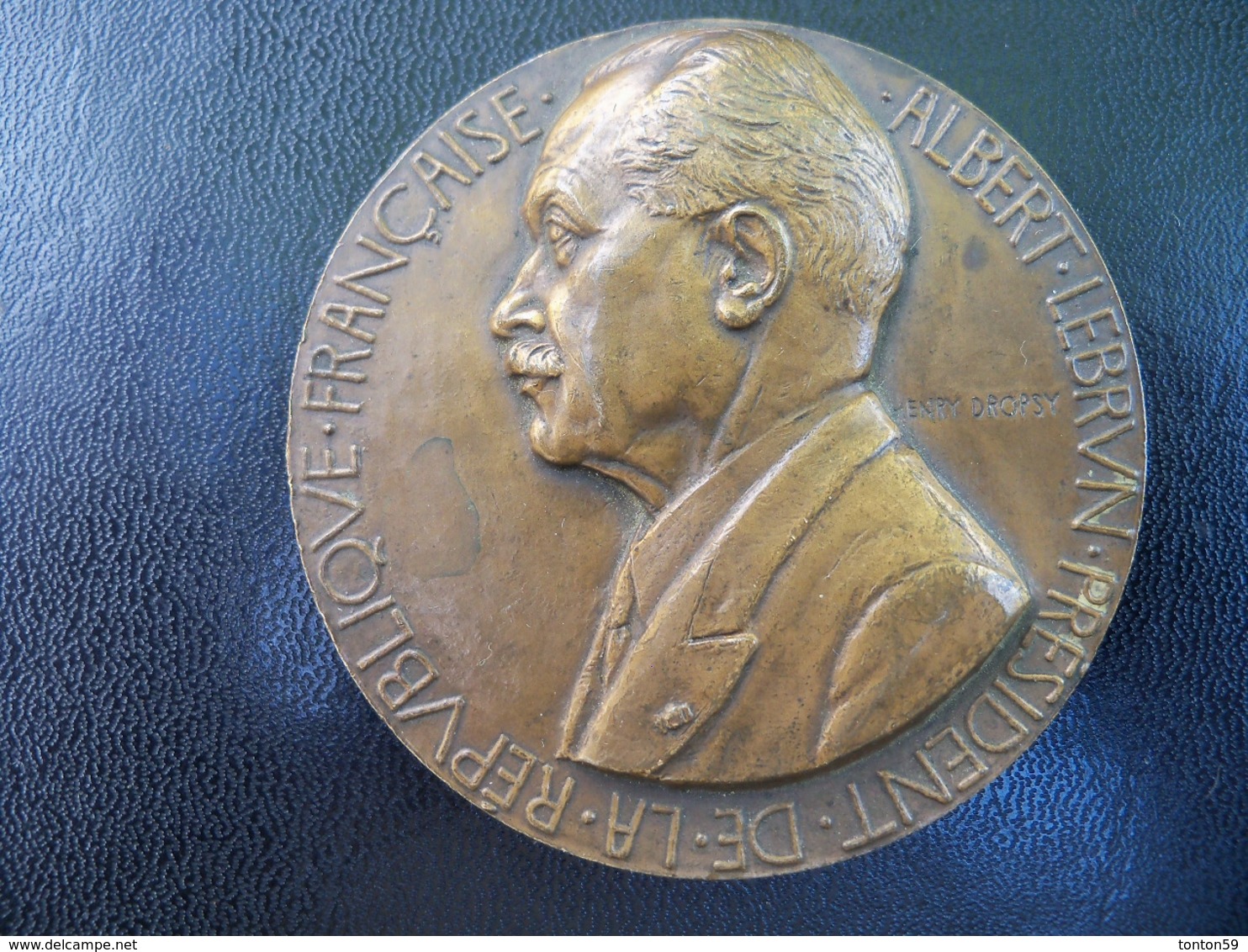 Ancienne Médaille Bronze  Signée Henry Dropsy. Président De La République ALBERT LEBRUN 1932 - Andere & Zonder Classificatie