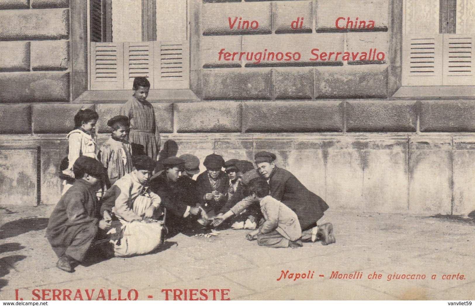 NAPOLI-COSTUMI NAPOLETANI-MONELLI CHE GIOCANO A CARTE -CARTOLINA SCRITTA AL RETRO MA  NON VIAGGIATA ANNO 1910-1920 - Napoli (Napels)