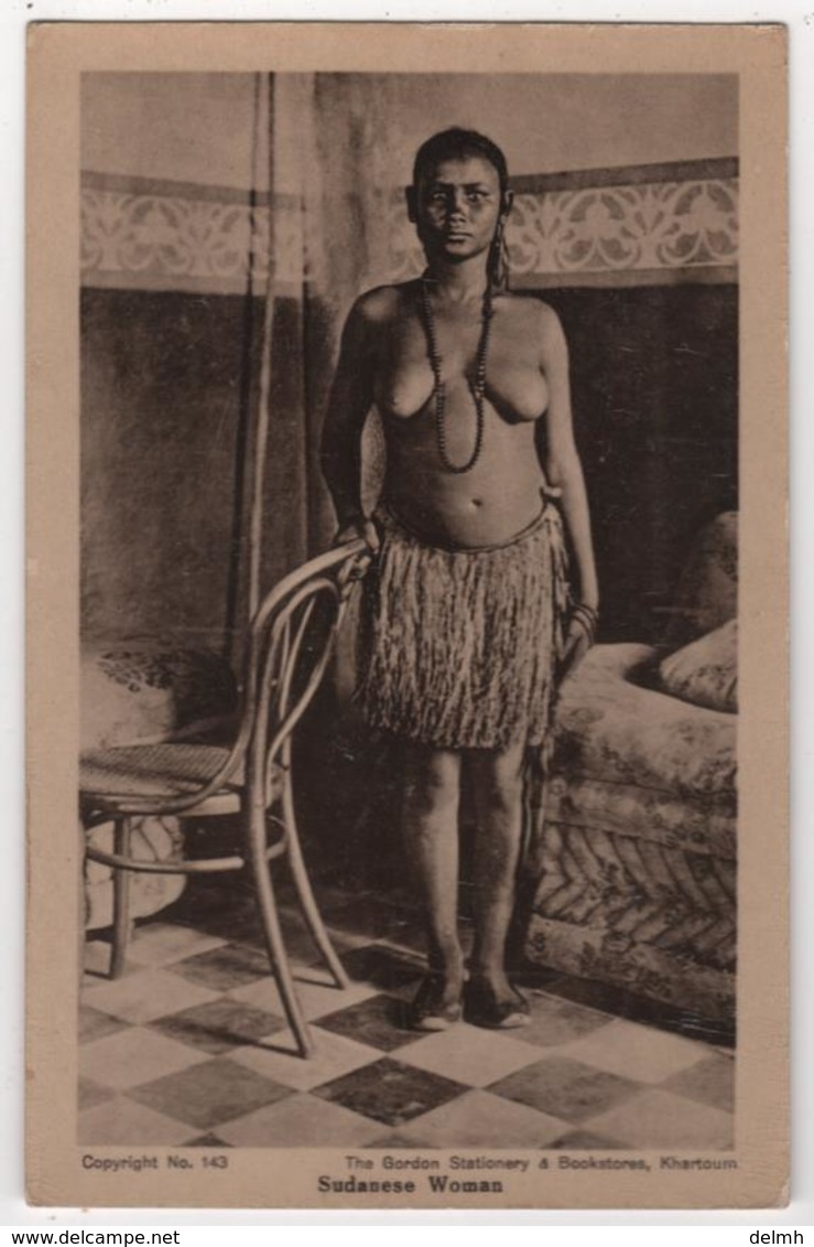 Carte Photo Femme Nu Nude Sudanese Woman Gordon Stationery & Bookstores Khartoum Sudan 143 - Sudan