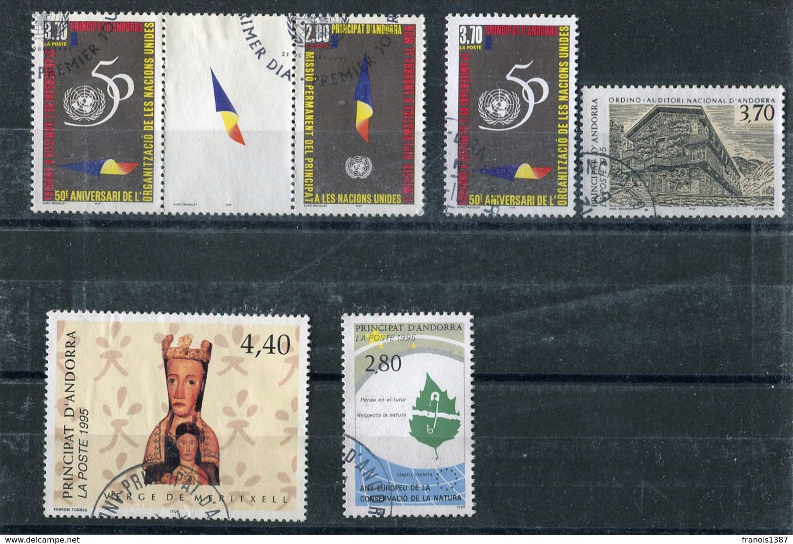 Lot 12 - 10 Timbres Oblitérés + 1 Triptyque TB Année 1995 - 2 Scans 454/55 459/63 465 465A 466 - Gebraucht