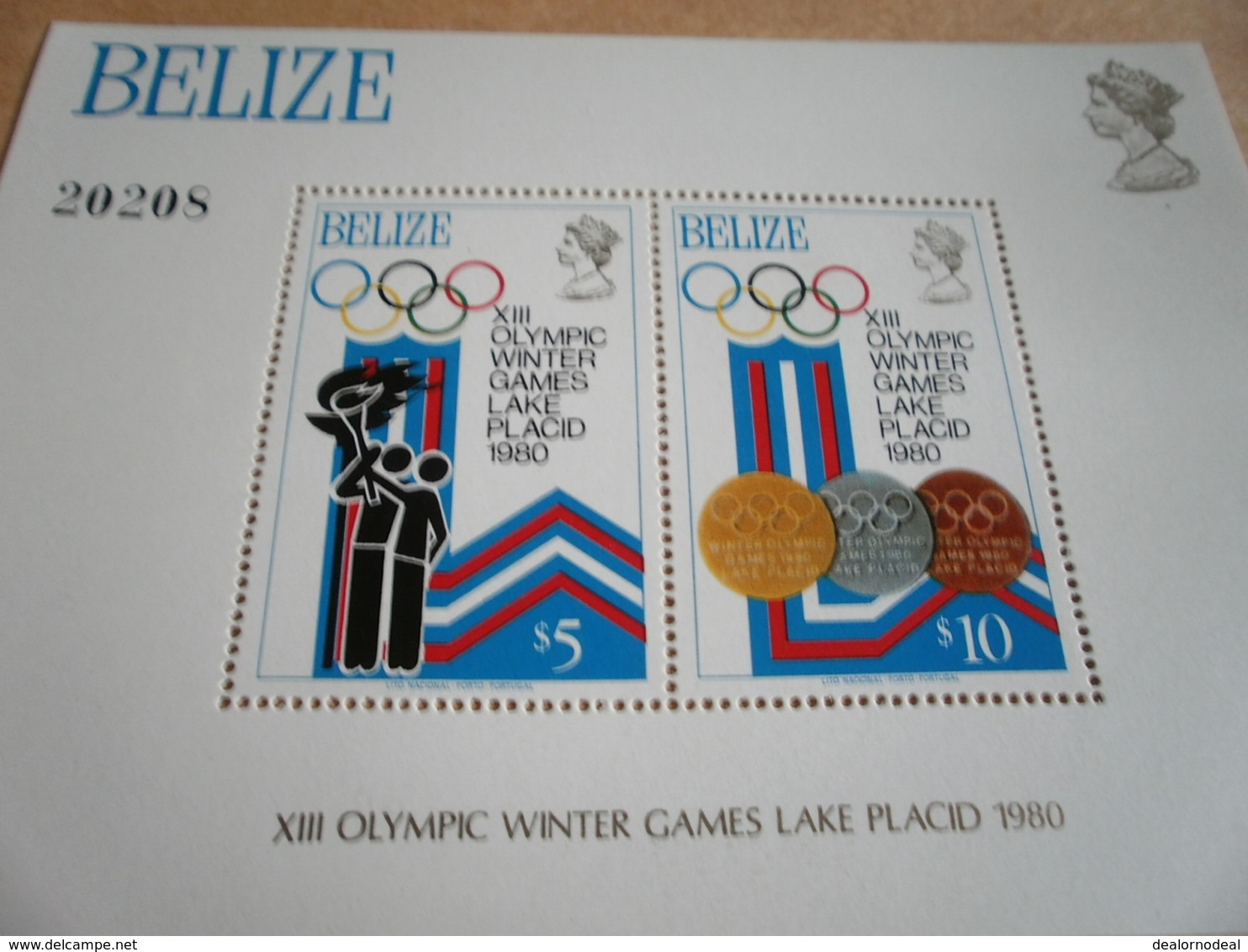 Miniature Sheet Belize Lake Placid Olympics 1980 - Belize (1973-...)