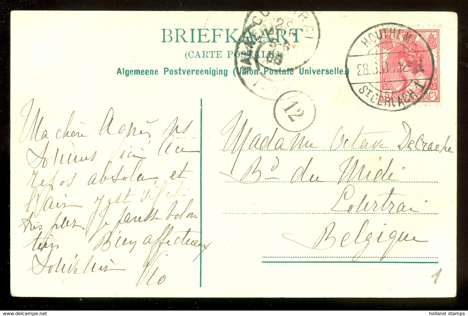 BRIEFKAART Uit 1908 * GELOPEN Van HOUTHEM - St. GERLACH Naar BELGIE  (11.558d) - Brieven En Documenten