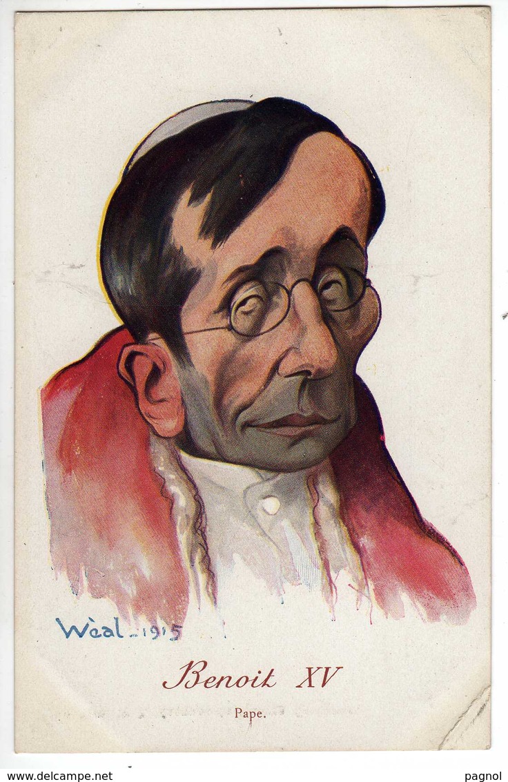 Militaria : Caricature :  Benoit XV : Série Masques De Guerre : Illustrateur Weal 1915 - Humoristiques
