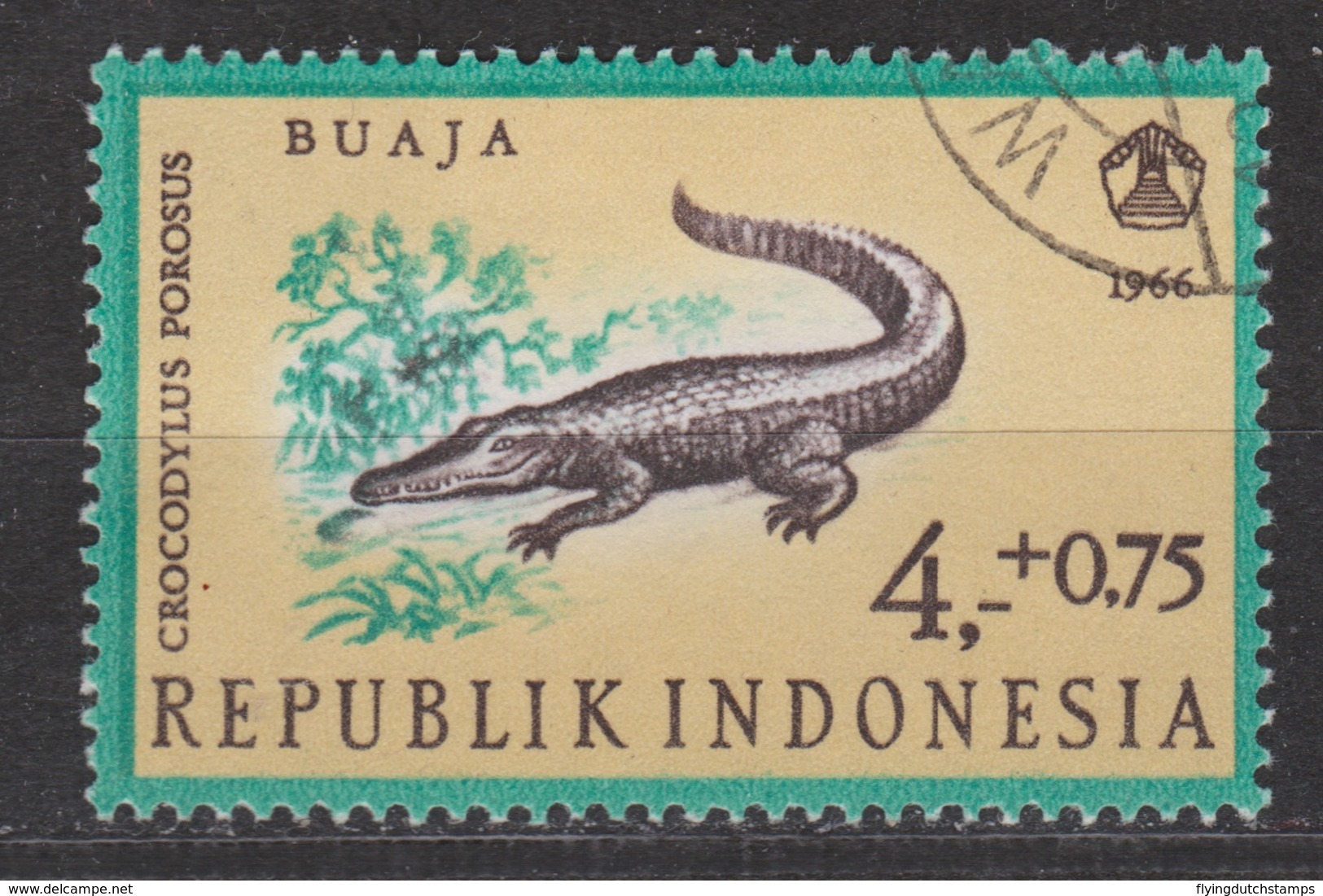 Indonesie, Indonesia 561 Used ; Reptielen, Reptiles, Krokodil, Crocodile 1966 NOW MANY ANIMAL STAMPS - Andere & Zonder Classificatie