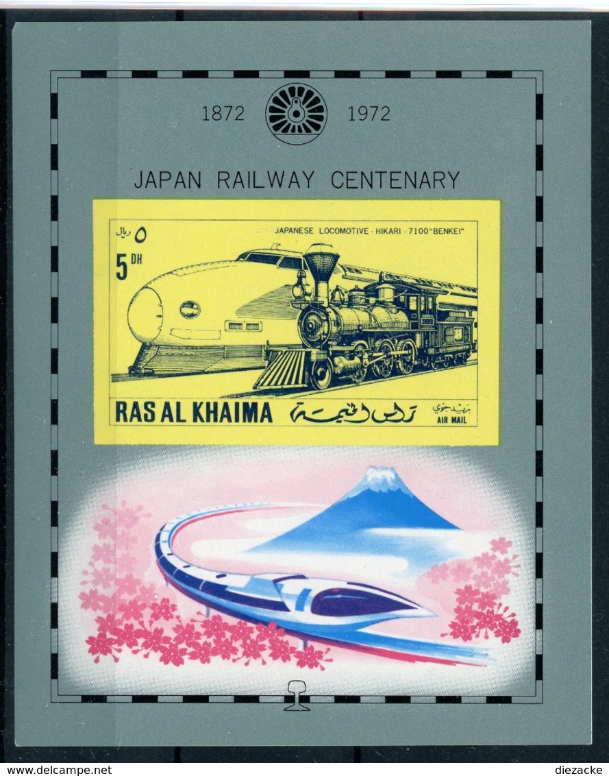 Ras Al Khaima MiNr. BL 102 B Postfrisch MNH Eisenbahn Lokomotive (Eis581 - Ras Al-Khaima