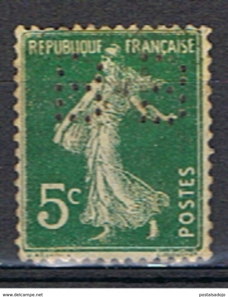 (1F 721) FRANCE // YVERT 137 SEMEUSE  // PERFIN / PERFORE BB // 1907-20 - Otros & Sin Clasificación