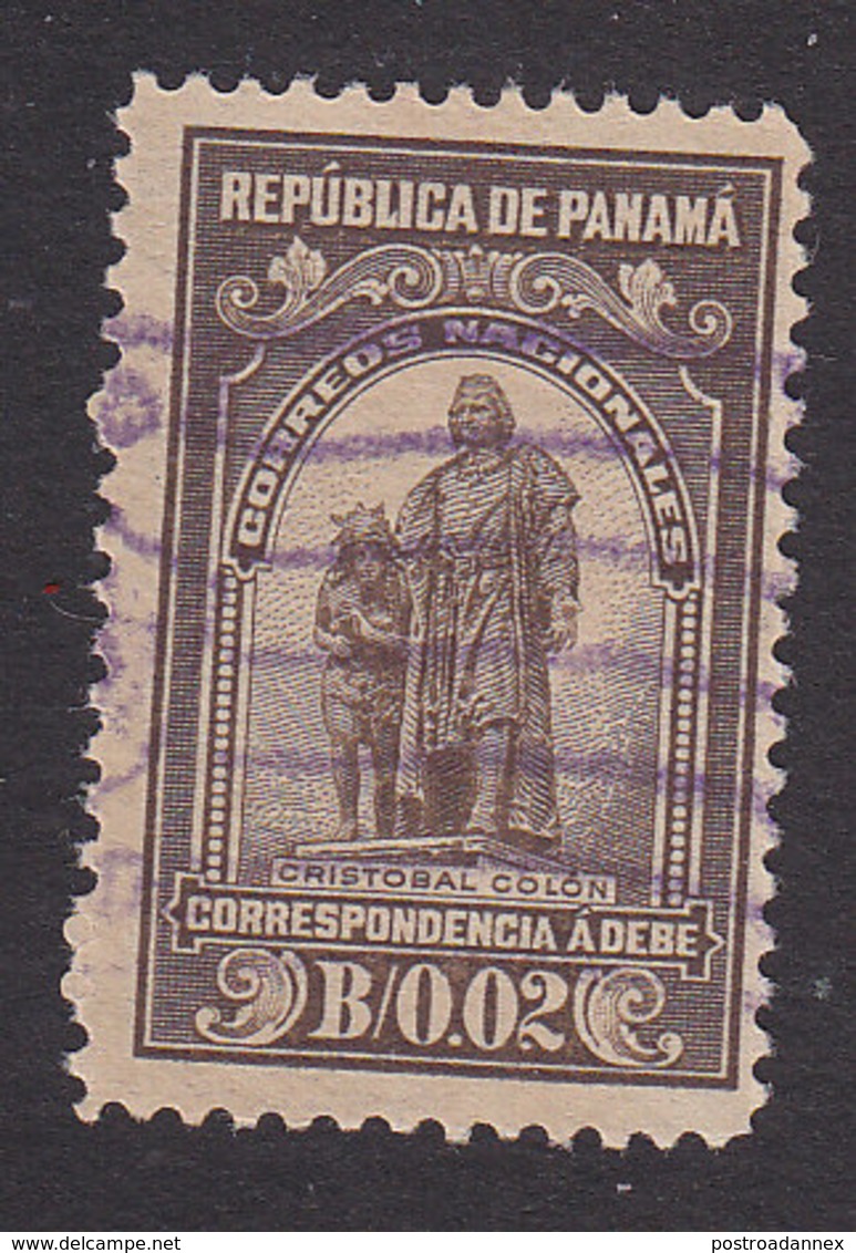 Panama, Scott #J2. Used, Statue Of Columbus, Issued 1915 - Panama