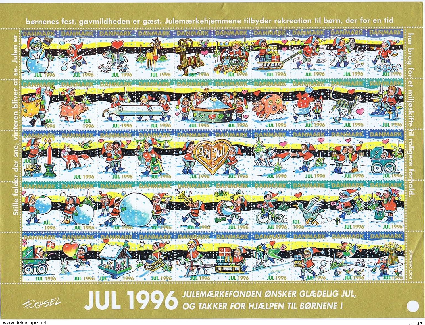 Denmark; Christmas Seals.  Full Sheet 1996;  MNH (**) - Volledige & Onvolledige Vellen