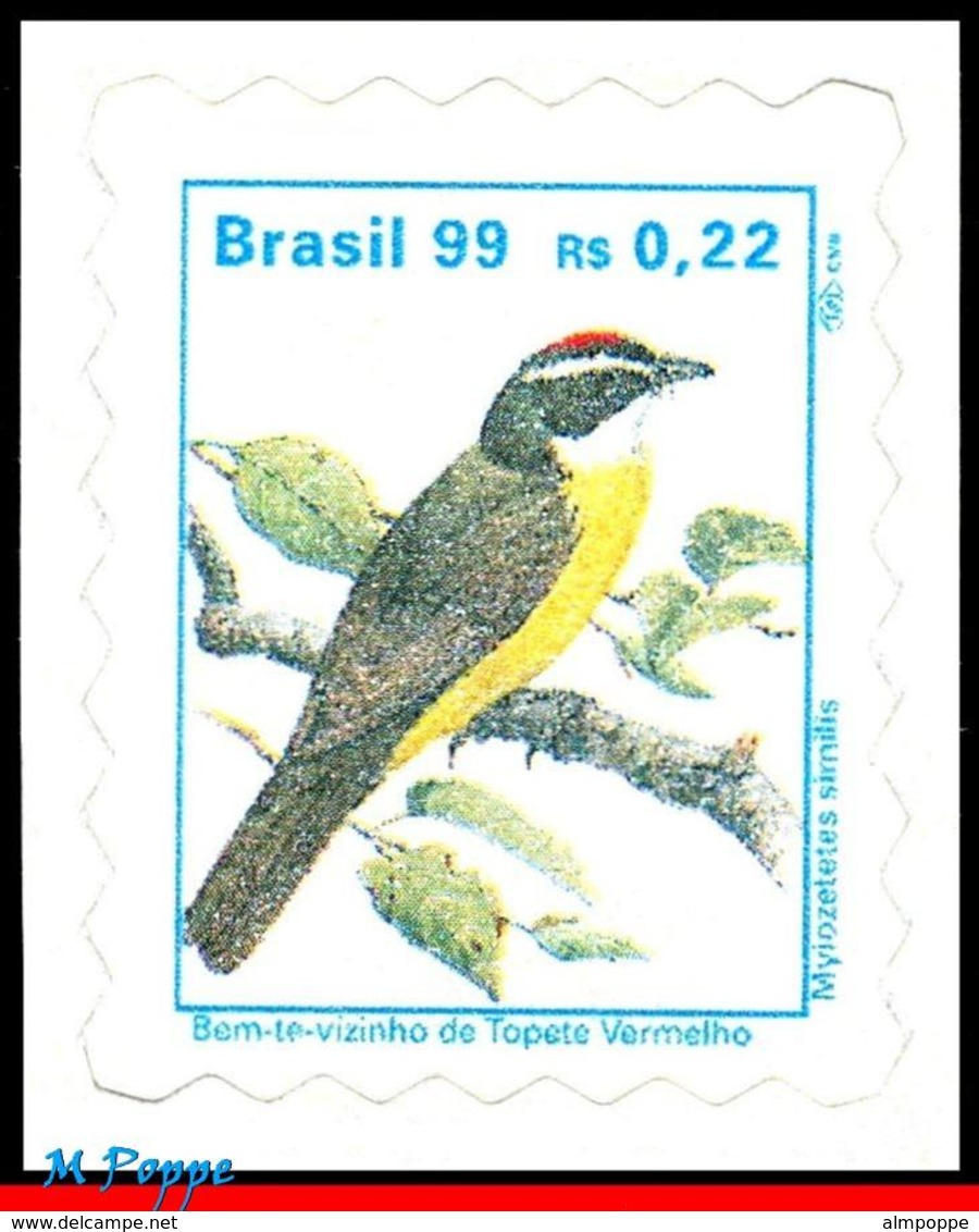 Ref. BR-2498A BRAZIL 1999 - 'BEM-TE-VIZINHO', ANIMALS, & FAUNA, MI# 2808, DEFINITIVE MNH, BIRDS 1V Sc# 2498A - Songbirds & Tree Dwellers