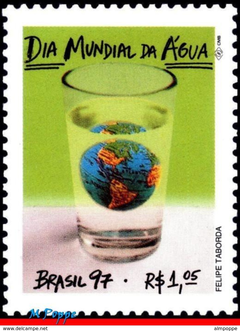 Ref. BR-2618 BRAZIL 1997 - WORLD DAY OF WATER,, GLOBE, MI# 2739, MNH, NATURE 1V Sc# 2618 - Protezione Dell'Ambiente & Clima