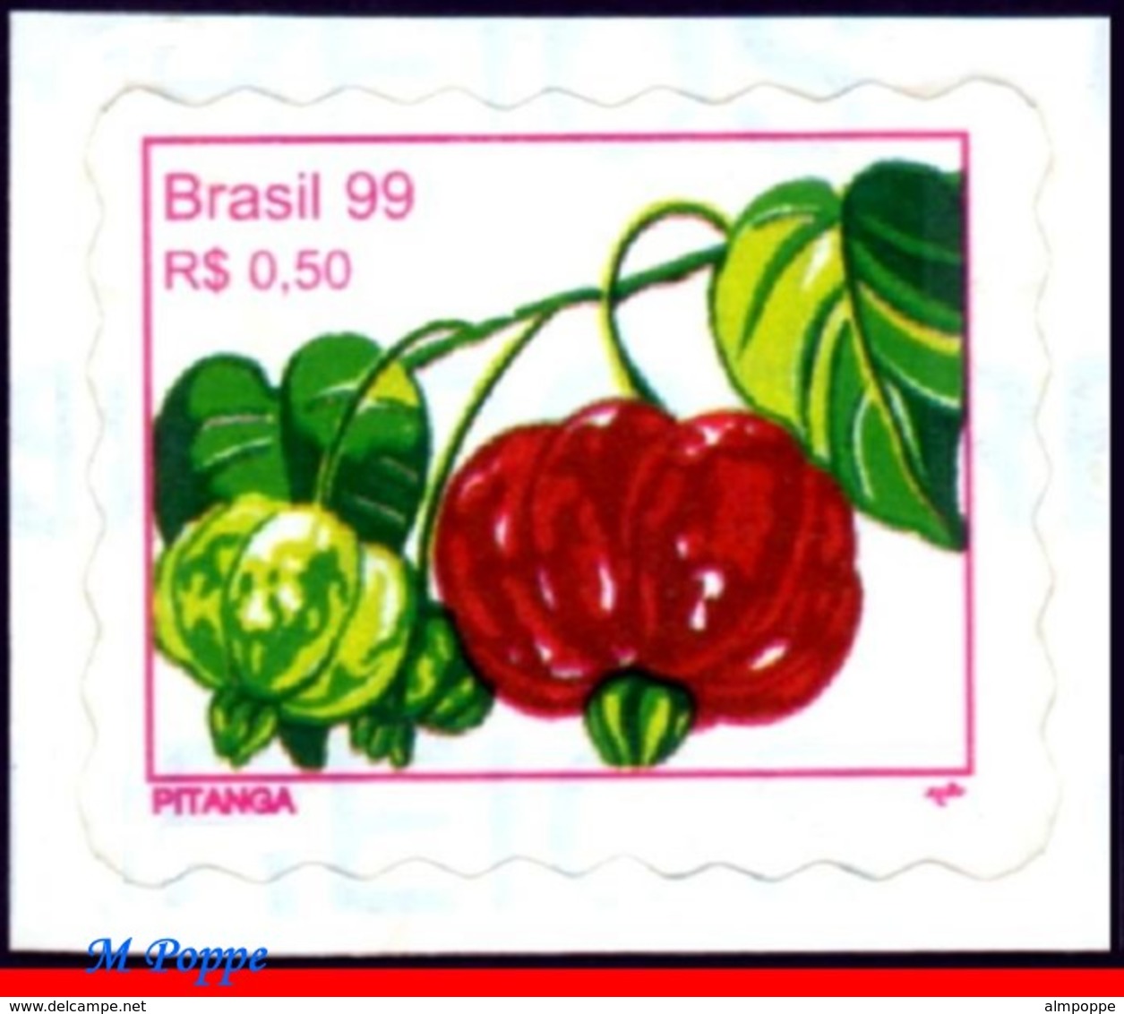 Ref. BR-2636C BRAZIL 1999 - FRUITS, SURINAM CHERRY (PITANGA),, SELF ADHESIVE MNH,1V Sc# 2636C - Fruits