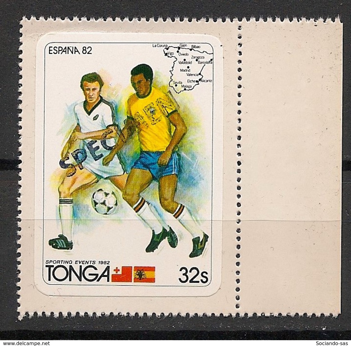 Tonga - 1982 - N°Yv. 503 - Football World Cup - Surcharge / Overprint SPECIMEN - Neuf Luxe ** / MNH - 1982 – Espagne