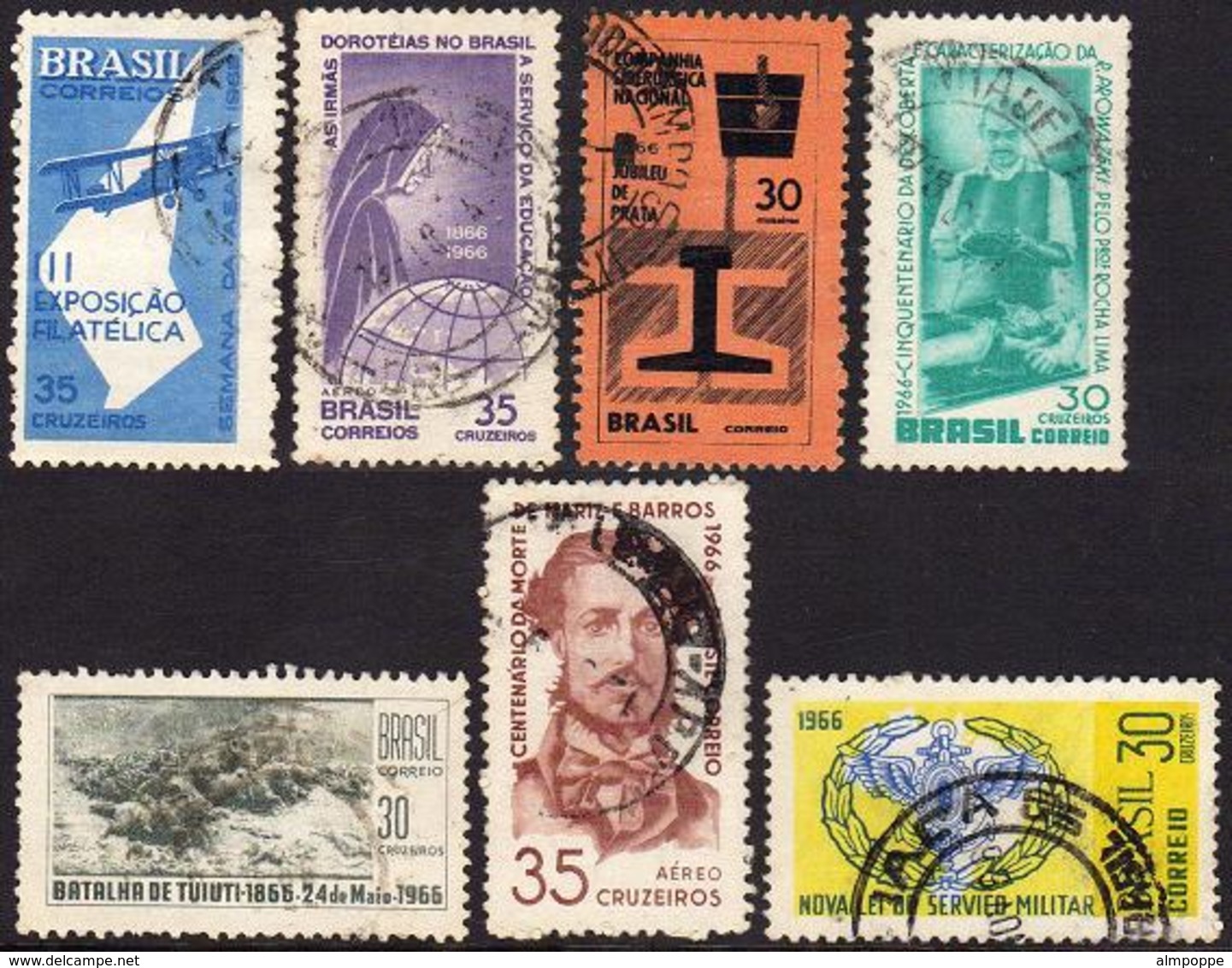 Ref. BR-U1965-66 BRAZIL 1965 ., AND 1966 - USED 7V - Used Stamps