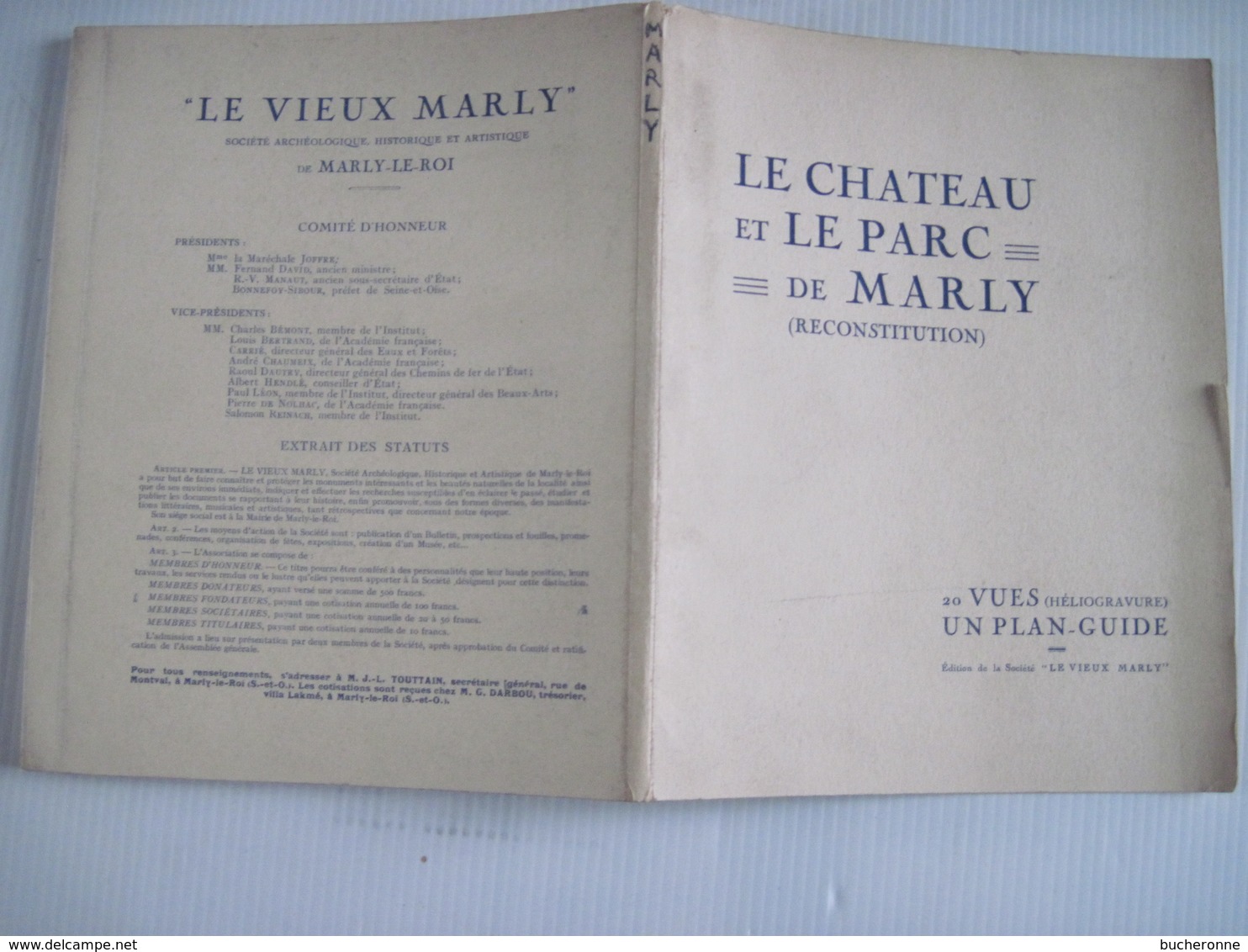Le Chateau Et Le Parc De Marly (Reconstitution) 20 Vues (Héliogravures) Un Plan Guide - Ile-de-France