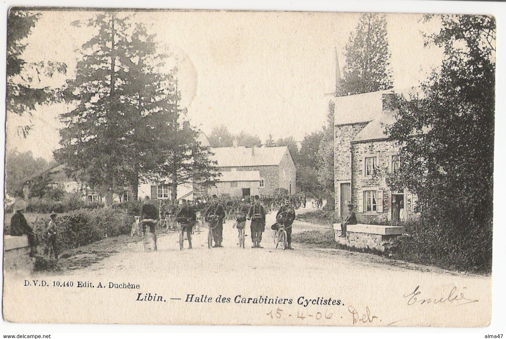 Libin - Halte Des Carabiniers Cyclistes - DVD 10.440 - Dos Simple écrite Vers Bruxelles Puis Londres 1906 à M Pearse - Libin