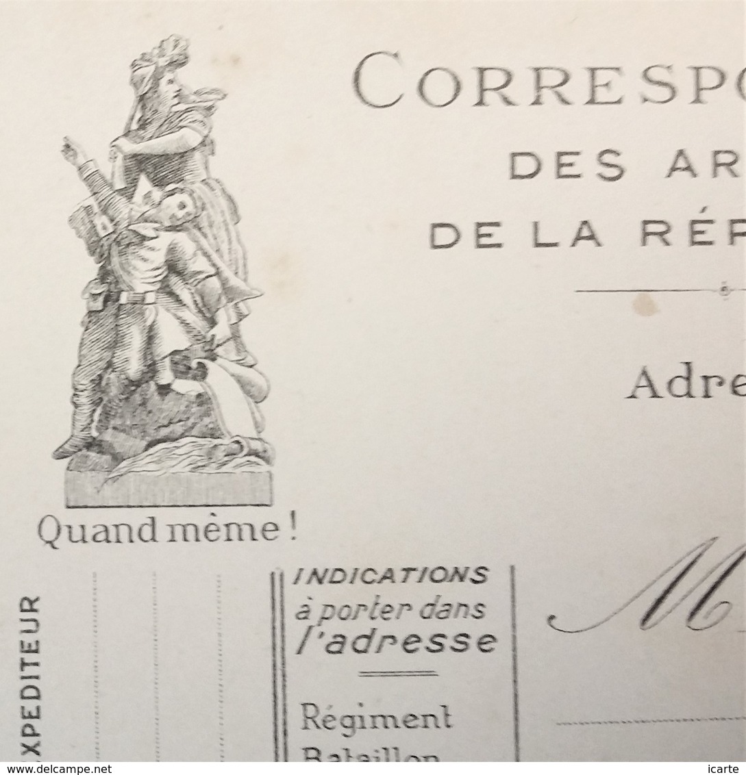 Carte De Franchise Militaire Illustrée République "Quand Même !" Et Drapeaux éditée à Lyon - Cartas & Documentos