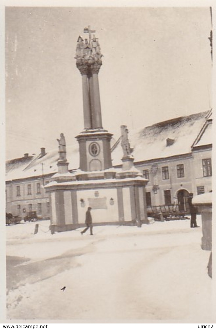 Foto Jaroměřice Tschechien - Barockes Denkmal Im Winter - Ca. 1940 - 8*5,5cm (41403) - Luoghi