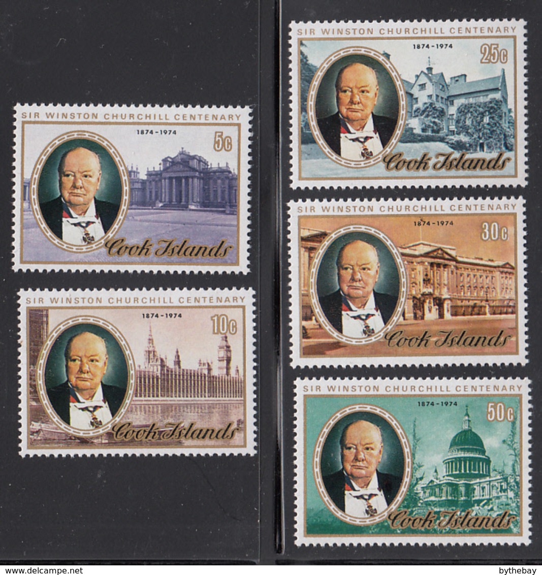 Cook Islands 1974 MNH Sc 417-421 Sir Winston Churchill Set Of 5 - Cook