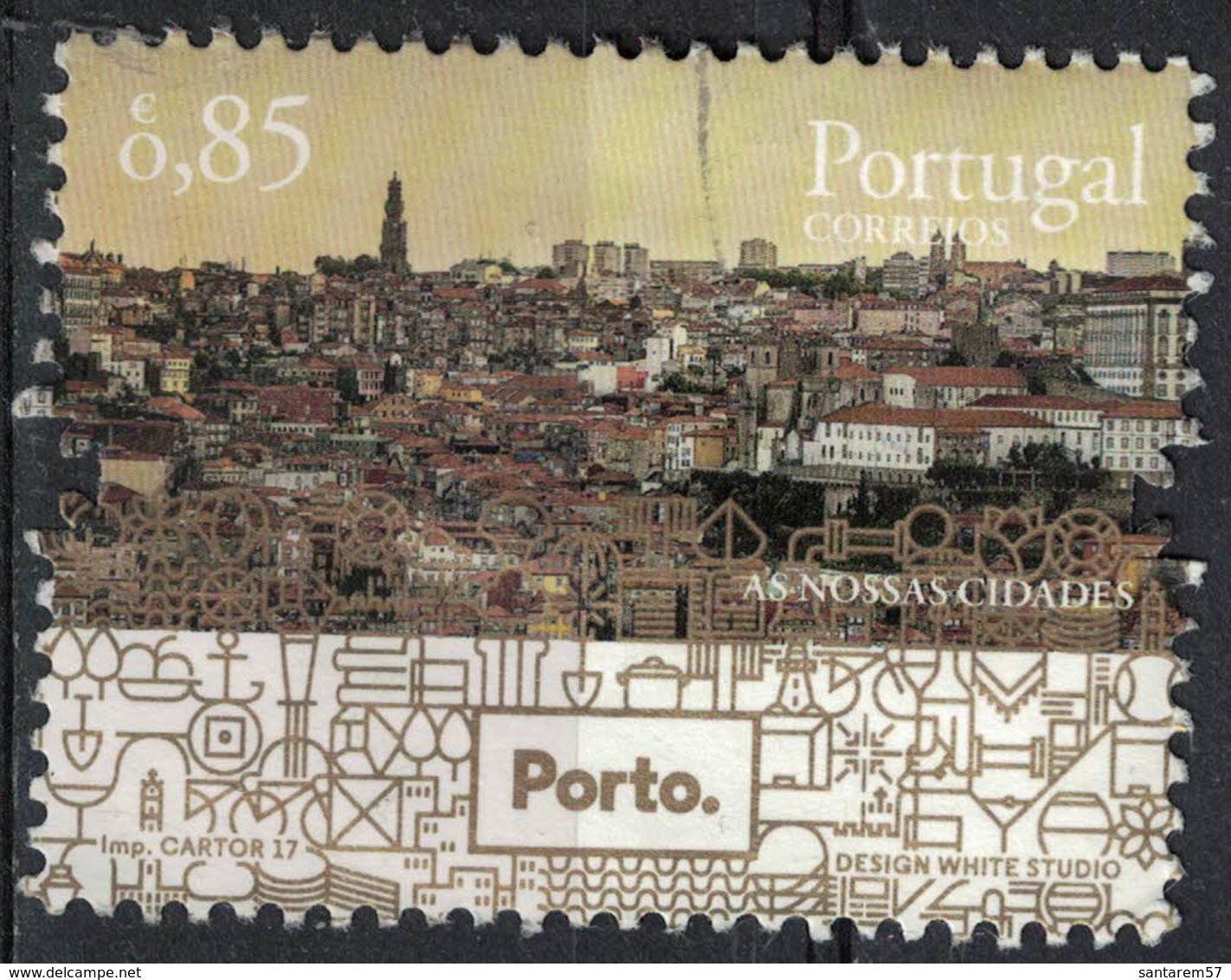 Portugal 2017 Oblitéré Used As Nossas Cidades Nos Villes Vue De Porto SU - Oblitérés