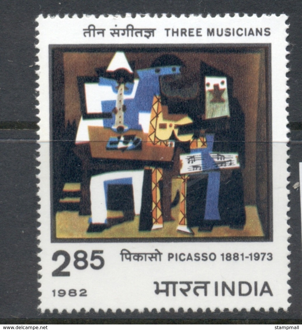 India 1982 Picasso Paintings Three Musicians MUH - Unused Stamps