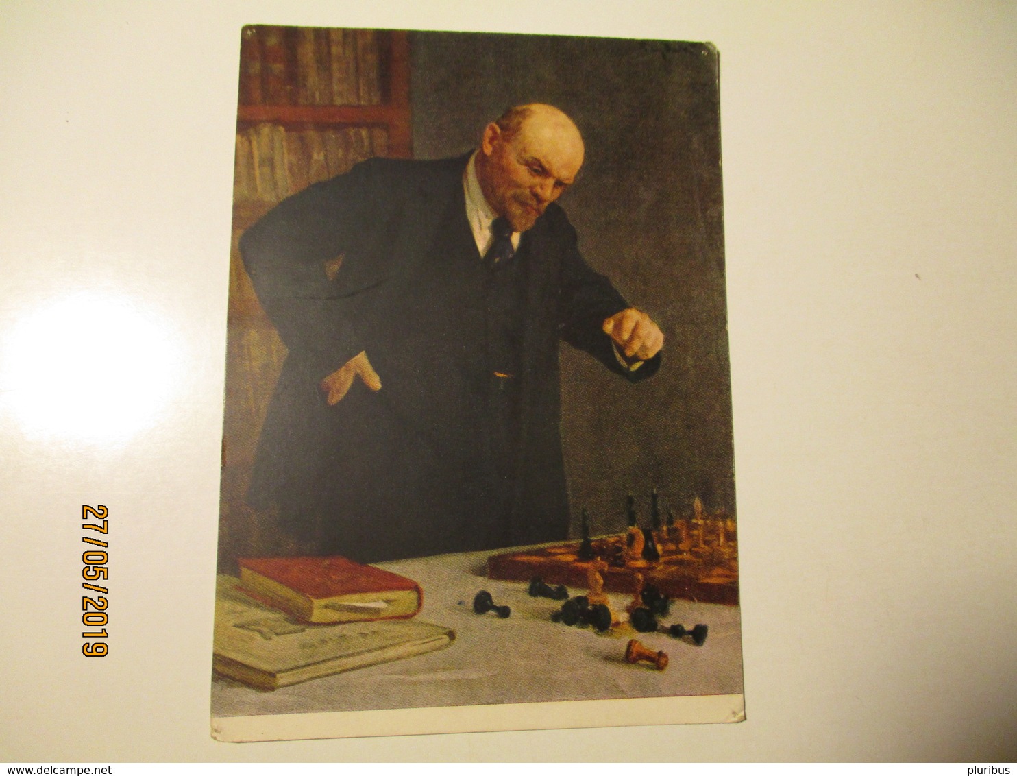 RUSSIA USSR LENIN PLAYING CHESS  , OLD POSTCARD   , O - Personaggi Storici
