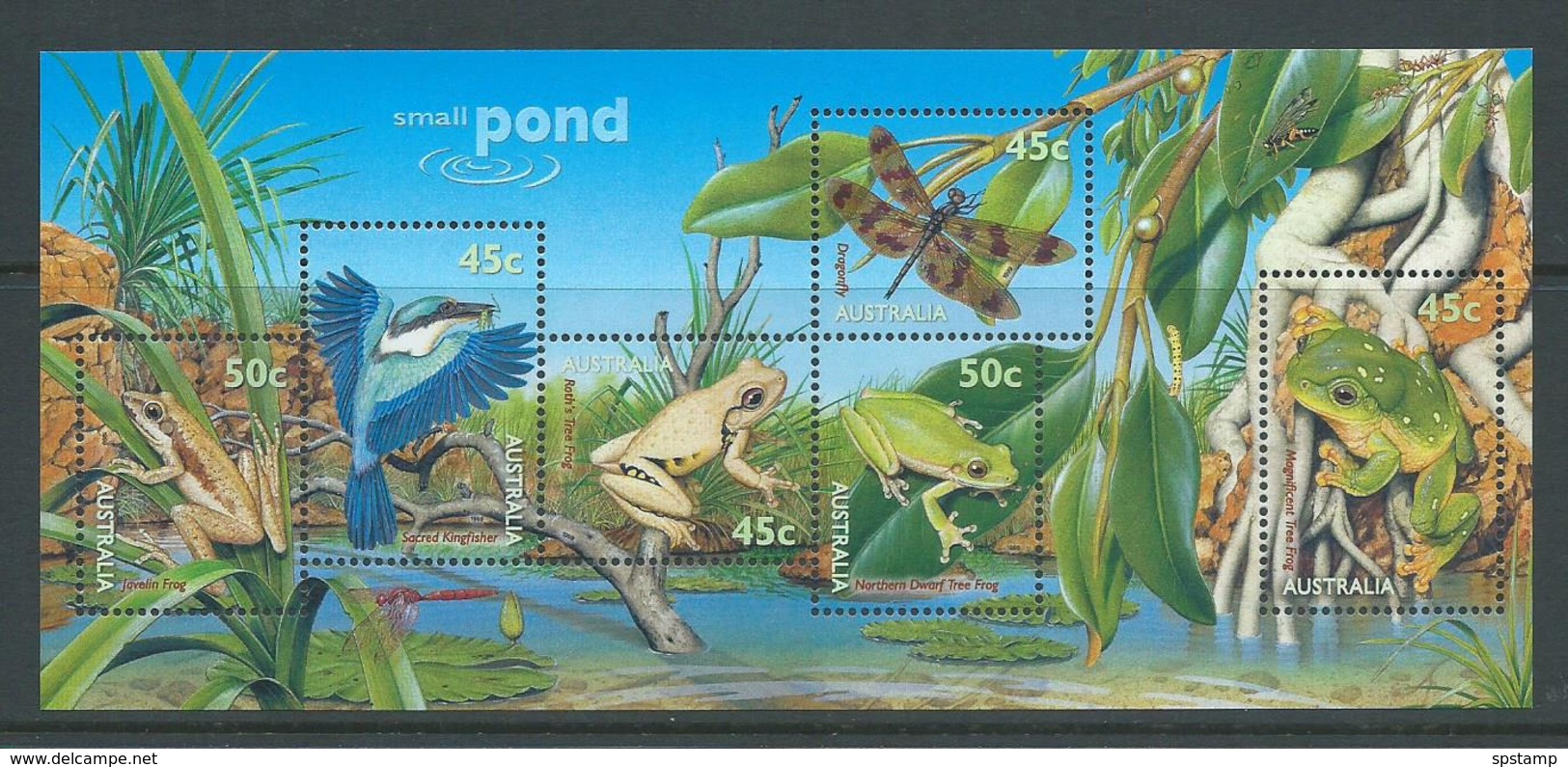 Australia 1999 Fauna Pond Animals Frog & Bird Miniature Sheet MNH - Nuovi