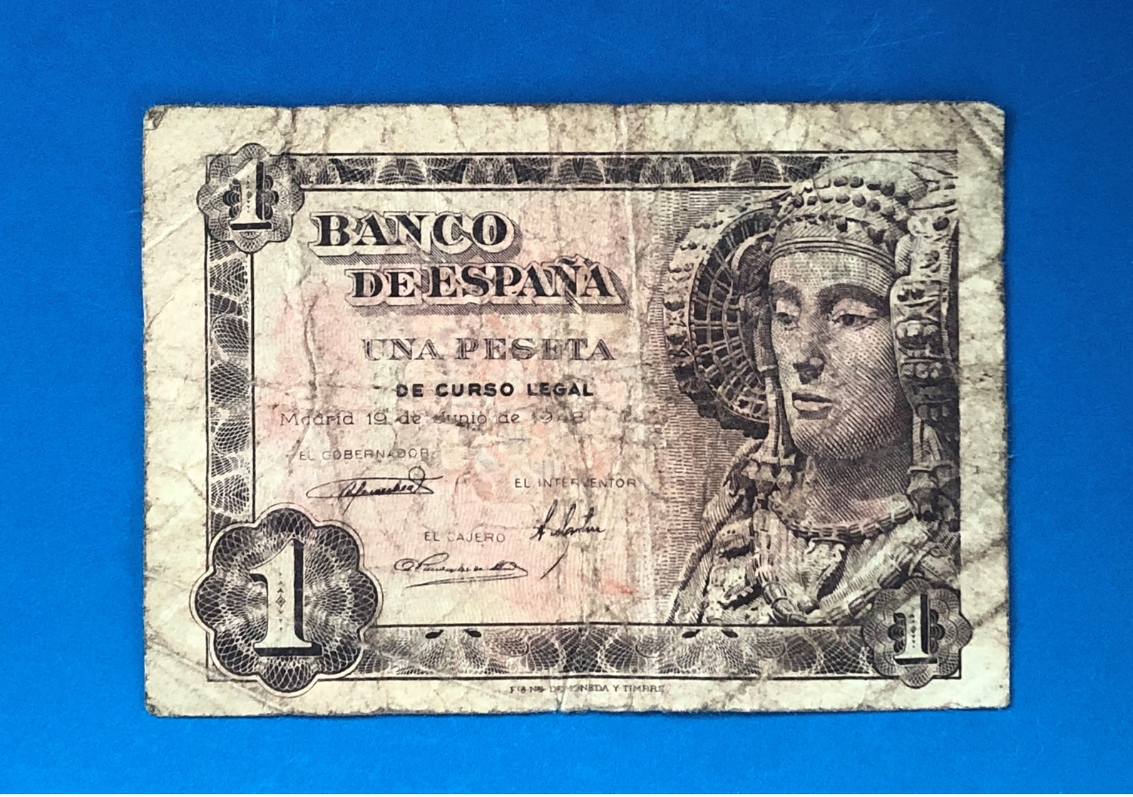 SPAIN 1 PESETAS 1948 - 1-2 Pesetas