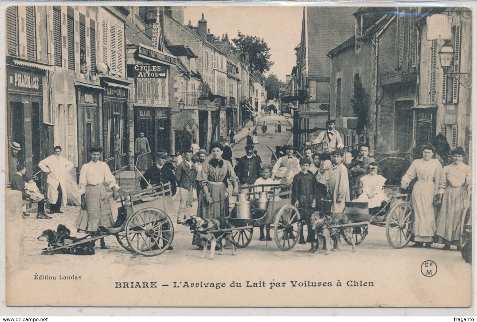 Cpa Dép-45 Loiret Briare L'Arrivage Du Lait Par Voiture A Chien - Briare