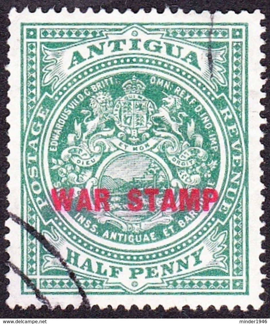 ANTIGUA 1917 KGV 1/2d Green ARMS SG53 Used - 1858-1960 Colonie Britannique