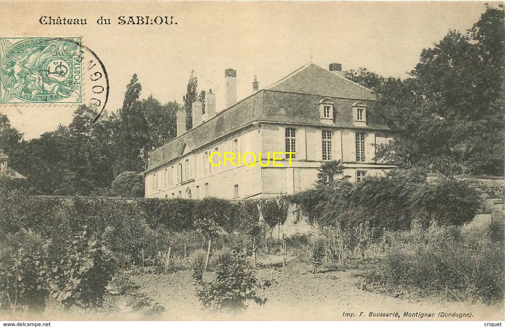 24 Montignac, Chateau De Sablou, Affranchie 1907 - Other & Unclassified