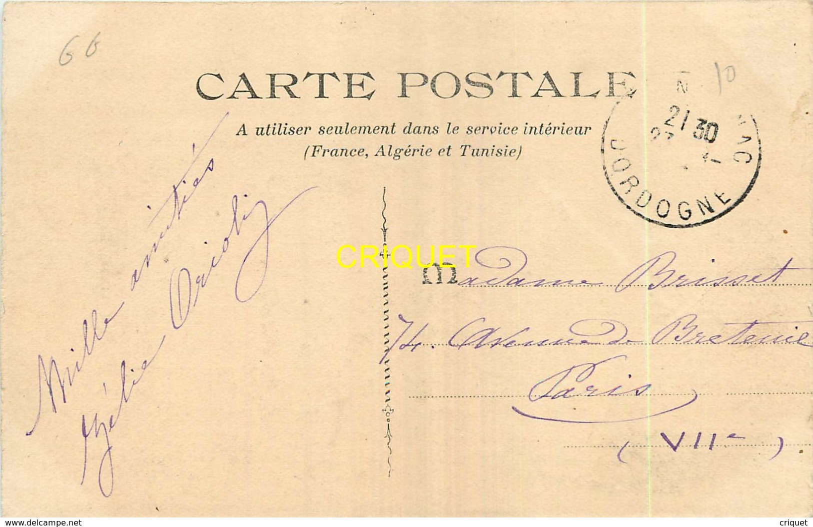 24 Montignac, Chateau De Sablou, Affranchie 1907 - Other & Unclassified