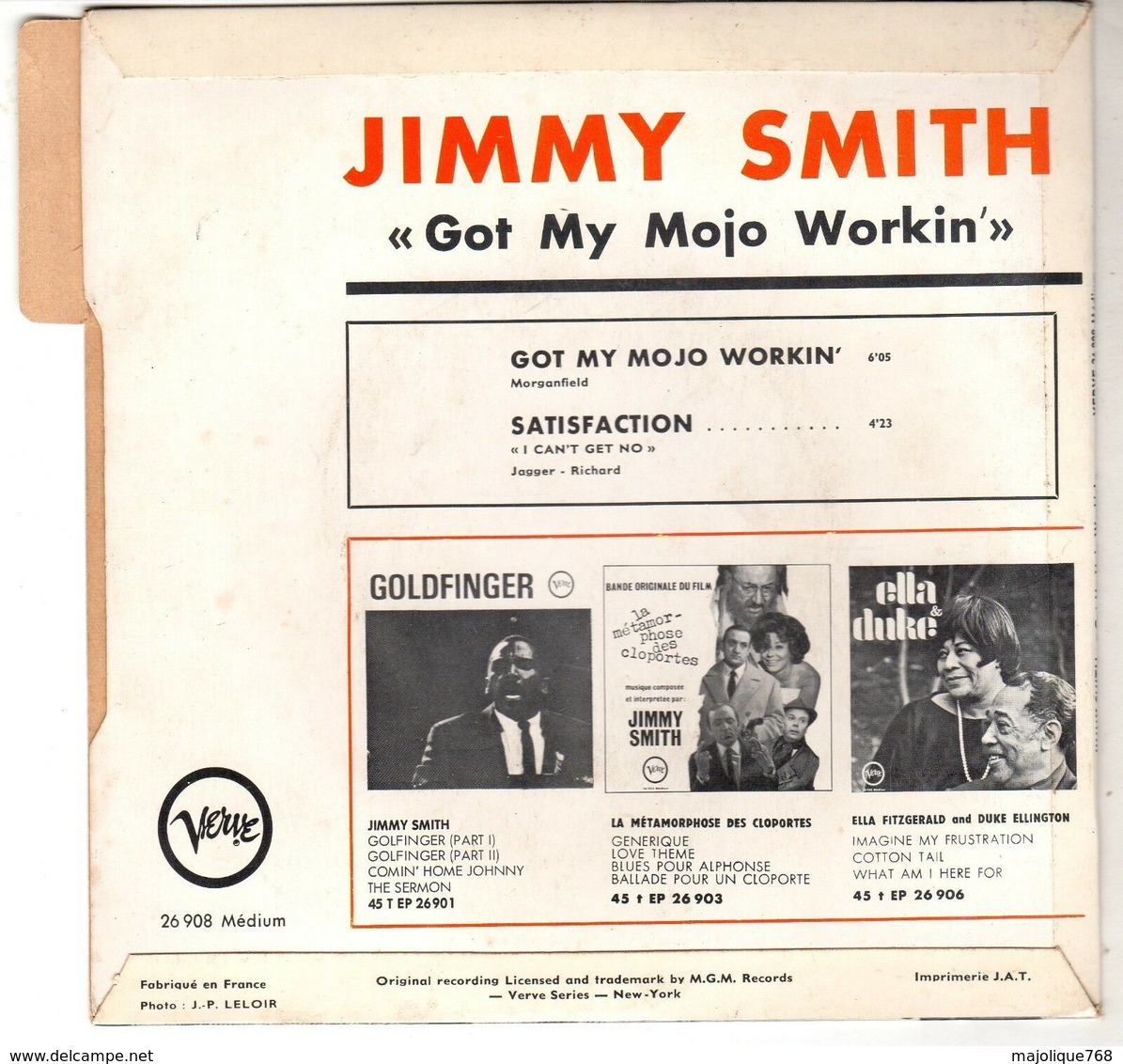 Disque De Jimmy Smith - Got My Mojo Workin' - Verve 26908 - 1965 - - Jazz