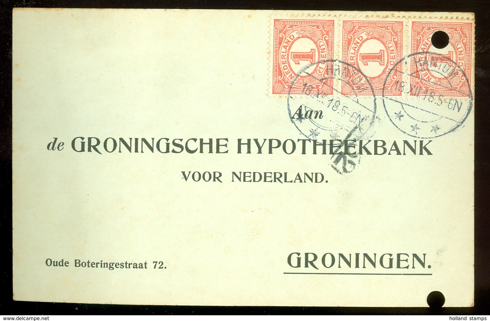 BRIEFKAART Uit 1918 * GELOPEN Van HANTUM Naar GRONINGEN  (11.558p) - Brieven En Documenten