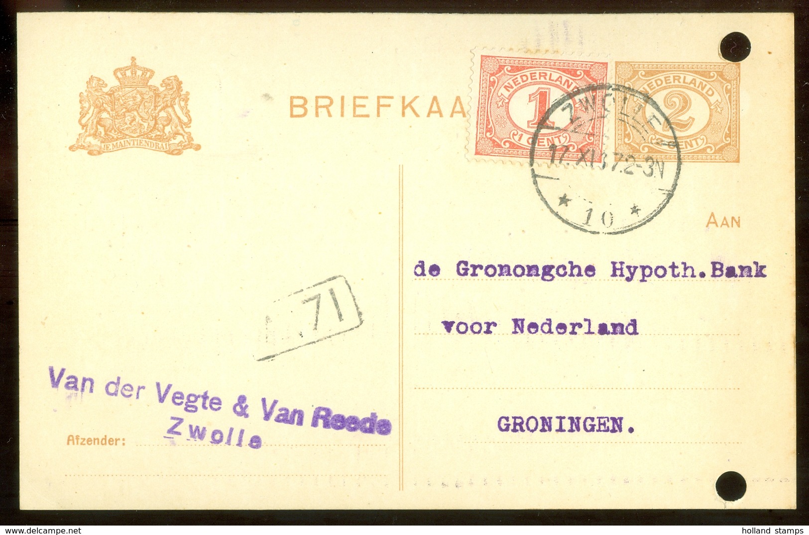 MENGFRANKERING * BRIEFKAART Uit 1917 * GELOPEN Van ZWOLLE Naar GRONINGEN  (11.559a) - Brieven En Documenten