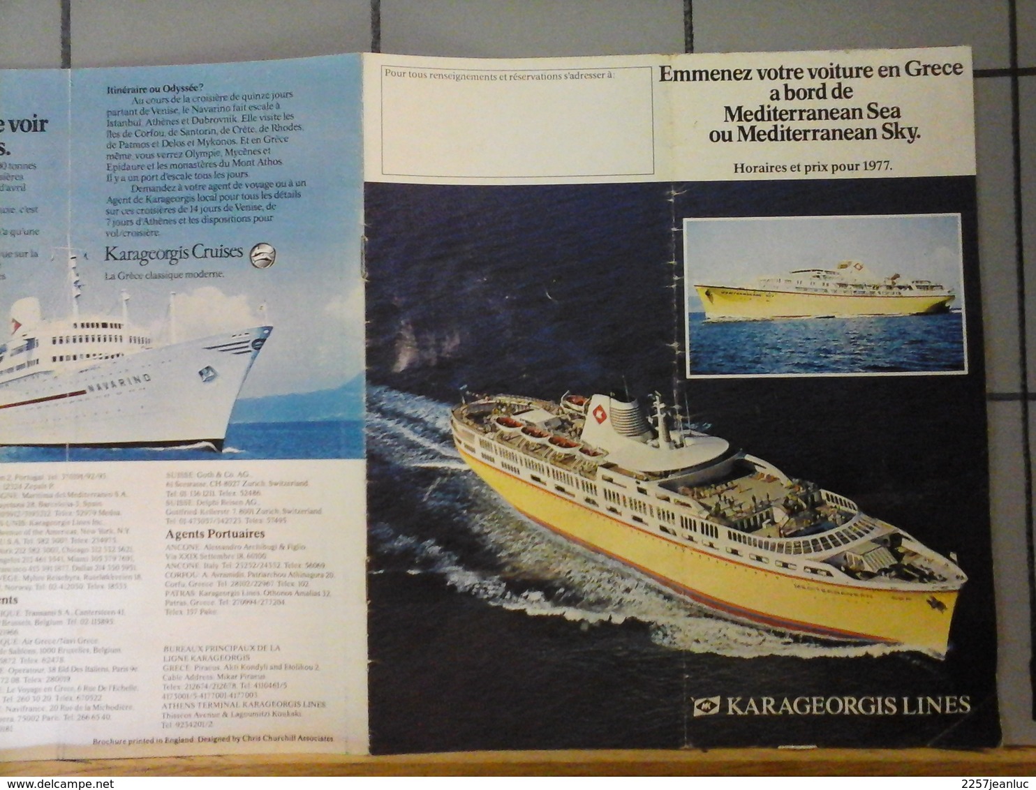 Document Pub Transport Bateau Pour La Grece De 1977. - Transport