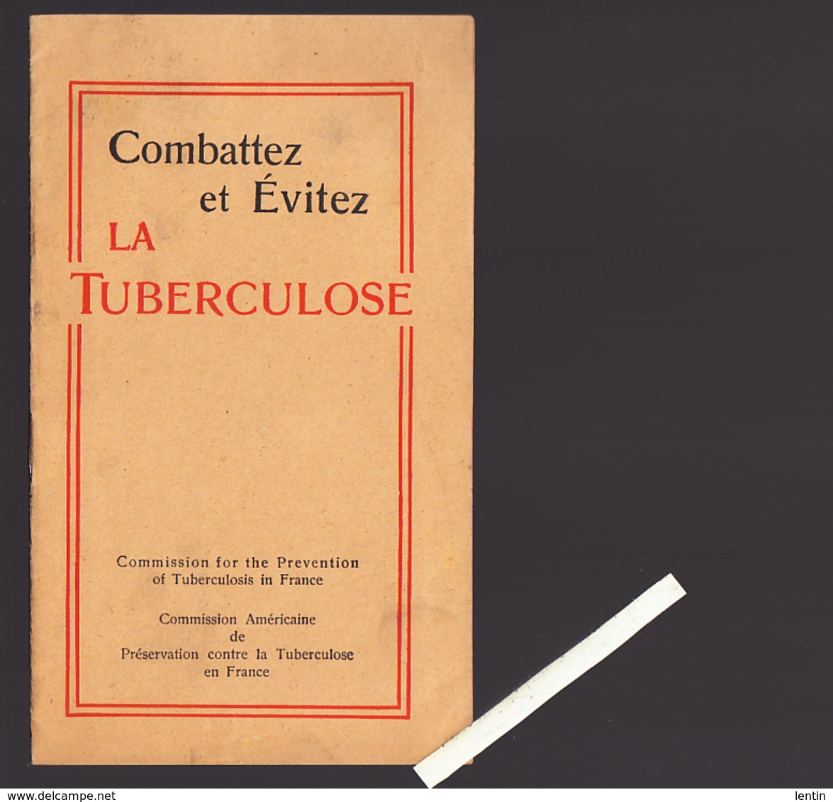 Santé / Commission Américaine Préservation De La Tuberculose En France, Plaquette 1913 - Salud