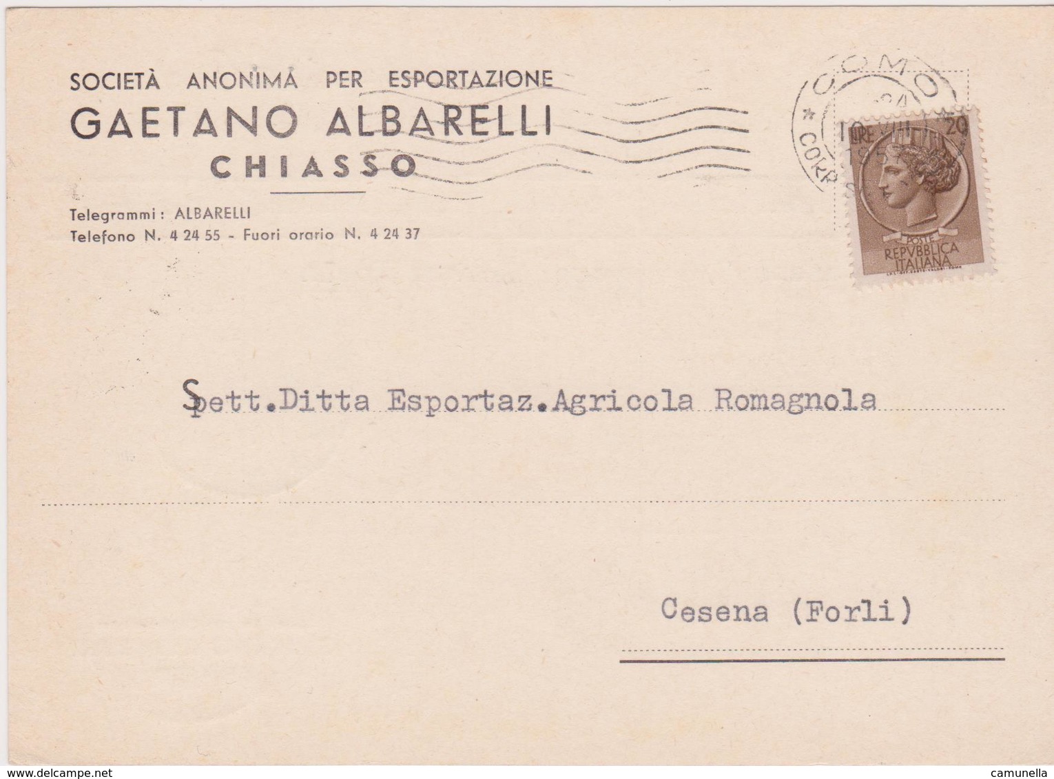 Cartolina Postale Intestata 1957 - 1946-60: Storia Postale