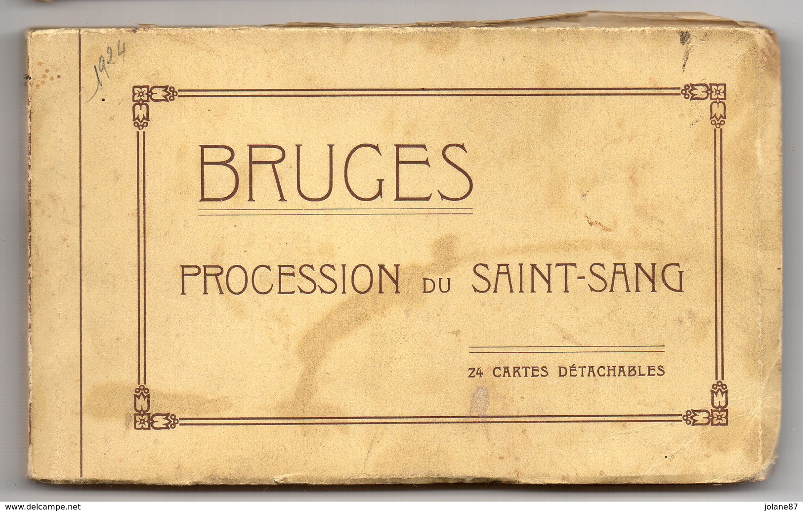 ALBUM CARNET      24 CARTES DETACHABLES      BRUGES   1924      PROCESSION DU SAINT SANG - Brugge