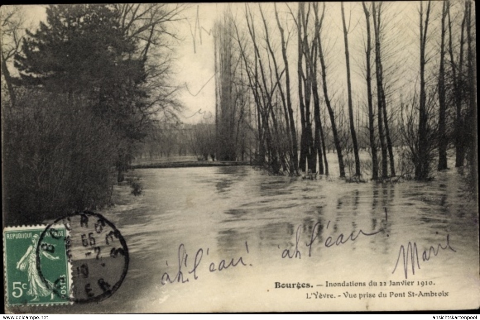 Cp Bourges Cher, Inondations Du 1910 - Other & Unclassified