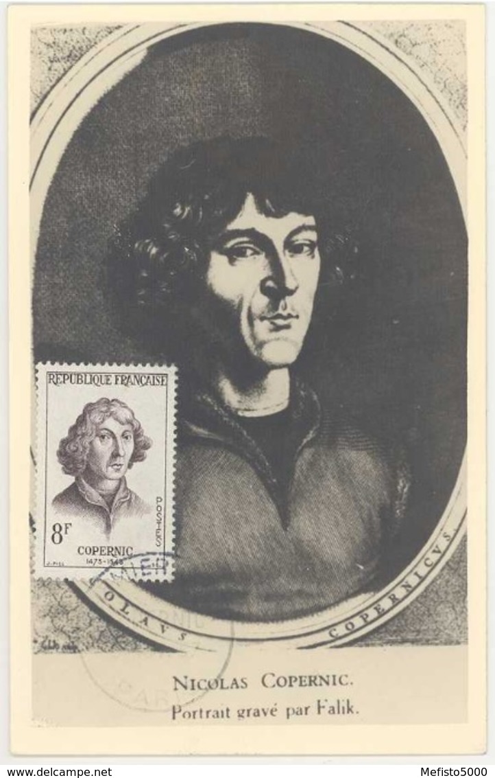 France 1132 Copernic Copernicus Carte Maximum (card). Astronomy - Astrologia